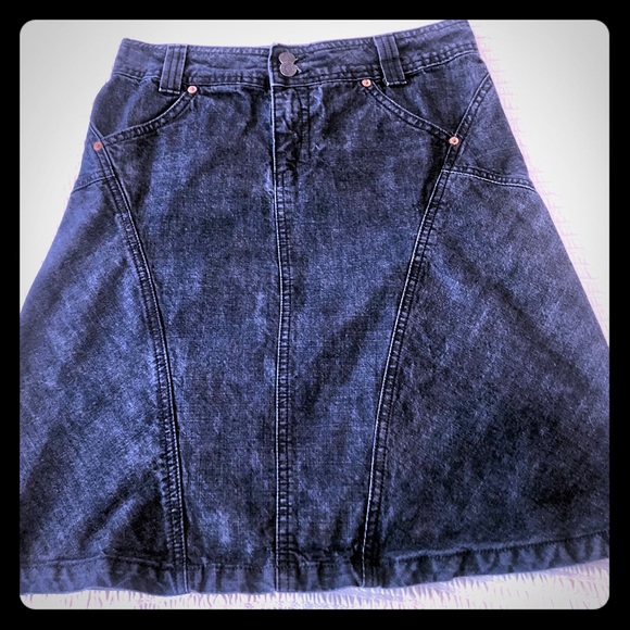 Denim Skirt A-Line Dark Blue size small - Picture 3 of 5